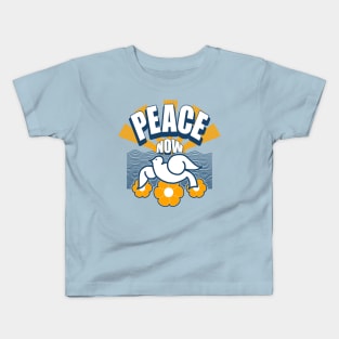 PEACE NOW ))(( 60s Retro Hippie Make Love Not War Kids T-Shirt